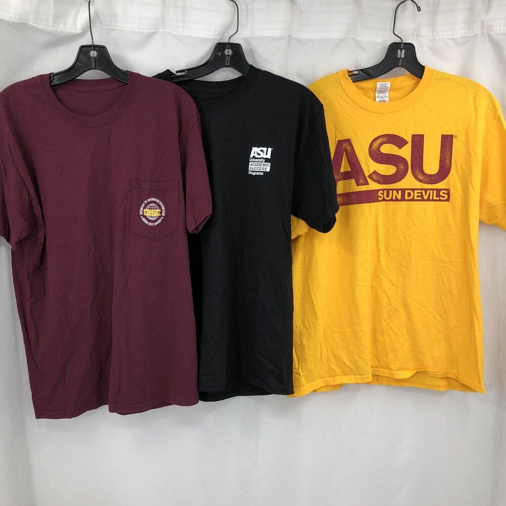 Lot Of 3 ASU Academic IT Government Sun Devils T Shirt Short Sleeve Large Medium